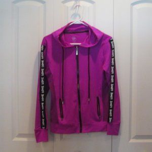 GM Fashion USA Full Zip Long Sleeve Purple Athletic Hoodie Mesh Sides Size M